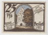 Бона. Нотгельд. Германия. Город Брюэль. 25 пфеннигов 1922 год. Вариант 191.1.2. рев.