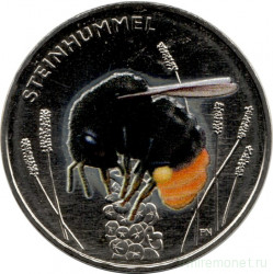 Монета. Германия. 5 евро 2024 год. Краснохвостый шмель.