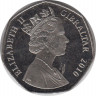Монета. Гибралтар. 50 пенсов 2010 год. Захват Гибралтара, 1704. рев.
