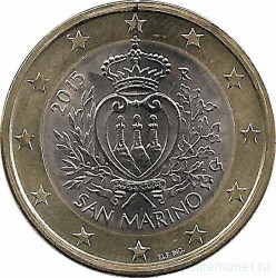 Монета. Сан-Марино. 1 евро 2015 год.