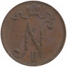Монета. Русская Финляндия. 5 пенни 1905 год.