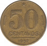 Монета. Бразилия. 50 сентаво 1952 год. ав.