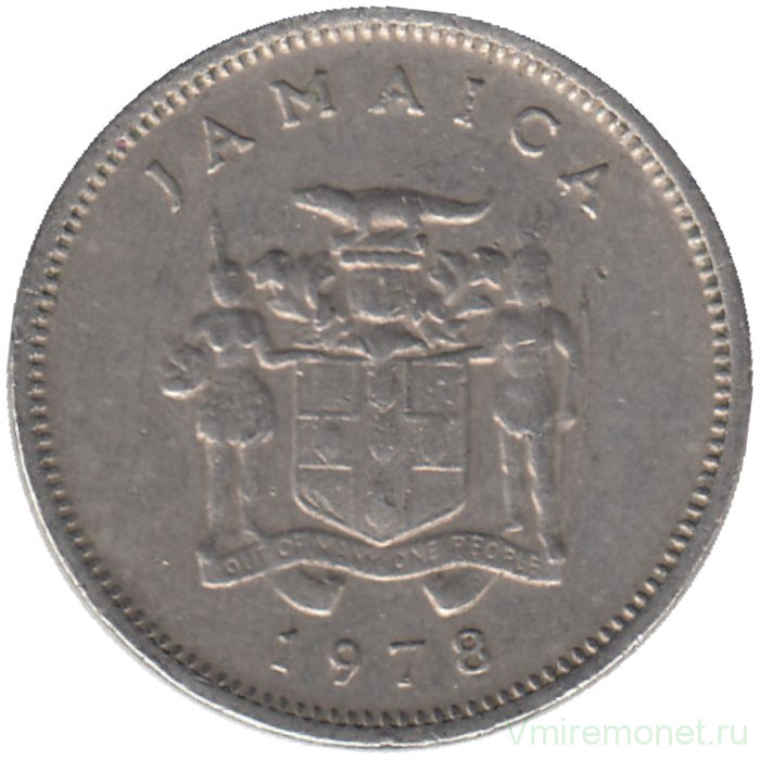Монета. Ямайка. 5 центов 1978 год. 