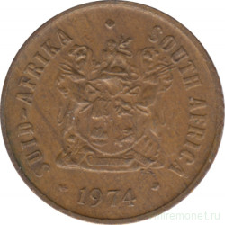 Монета. Южно-Африканская республика (ЮАР). 1 цент 1974 год.
