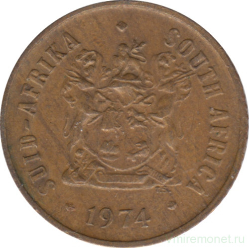 Монета. Южно-Африканская республика (ЮАР). 1 цент 1974 год.