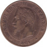 Монета. Франция. 2 сантима 1861 год. А. ав.