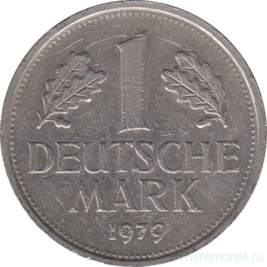 Монета. ФРГ. 1 марка 1979 год. Монетный двор - Карлсруэ (G).