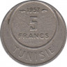 Монета. Тунис. 5 франков 1957 год. ав.