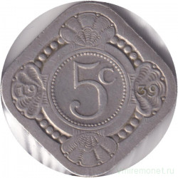 Монета. Нидерланды. 5 центов 1939 год.