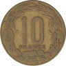 Монета. Экваториальная Африка (КФА). 10 франков 1961 год. рев.