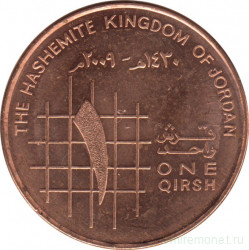 Монета. Иордания. 1 кирш 2009 год.