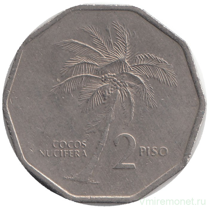 Монета. Филиппины. 2 песо 1989 год. 