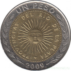 Монета. Аргентина. 1 песо 2009 год.