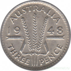 Монета. Австралия. 3 пенса 1948 год.