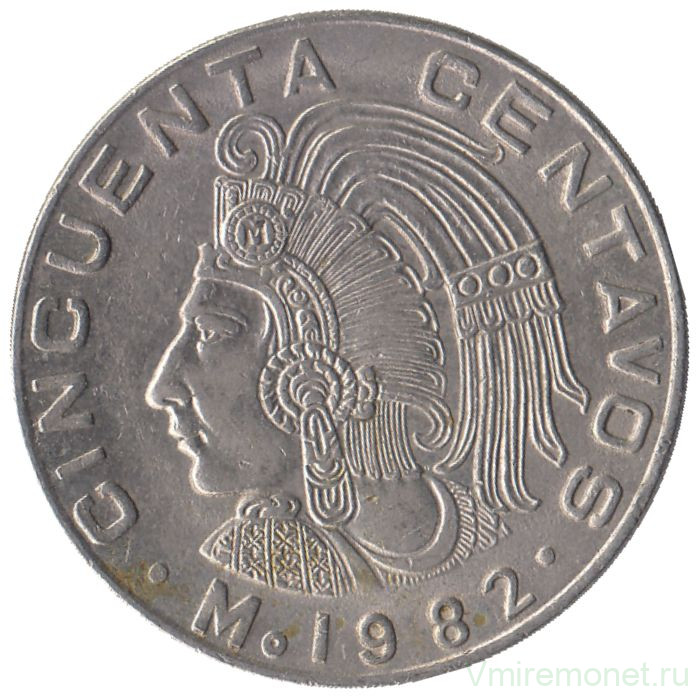 Монета. Мексика. 50 сентаво 1982 год. 