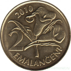 Монета. Свазиленд. 2 эмалангени 2010 год.