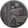 Монета. Сьерра-Леоне. 1 доллар 2003 год. XXVIII летние Олимпийские Игры, Афины 2004. Стрельба из лука. ав.