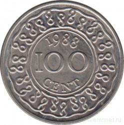 Монета. Суринам. 100 центов 1988 год.