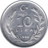  Монета. Турция. 10 лир 1984 год. ав.