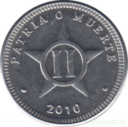 Монета. Куба. 2 сентаво 2010 год.