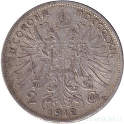Монета. Австро-Венгерская империя. 2 кроны 1912 год. Австрийский тип.