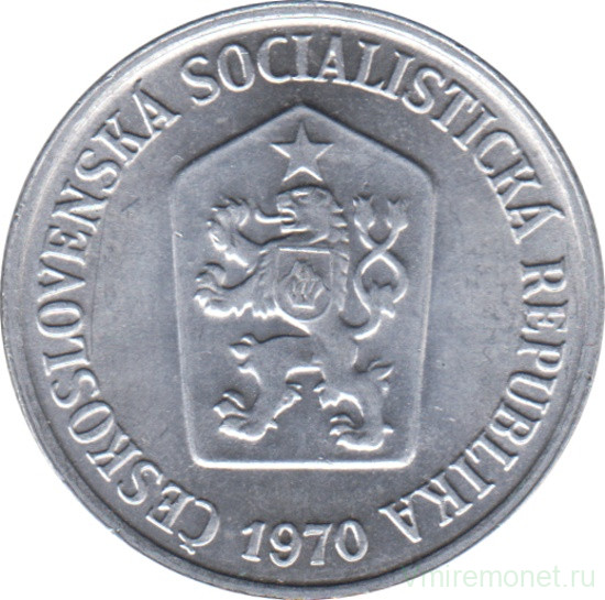 Монета. Чехословакия. 10 геллеров 1970 год.