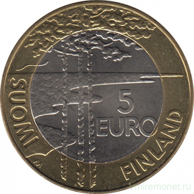 Монета. Финляндия. 5 евро 2003 год. Чемпионат мира по хоккею.