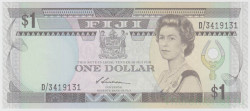 Банкнота. Фиджи. 1 доллар 1987 год.