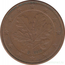 Монета. Германия. 5 центов 2010 год (D).