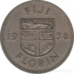 Монета. Фиджи. 1 флорин 1958 год.