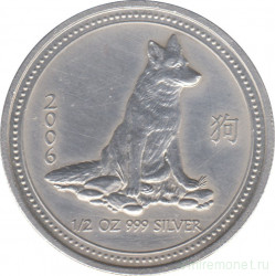 Монета. Австралия. 50 центов 2006 год. Год собаки.