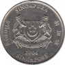 Монета. Сингапур. 20 центов 2006 год. ав.