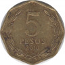 Монета. Чили. 5 песо 2010 год. ав.