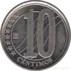 Монета. Венесуэла. 10 сентимо 2007 год.