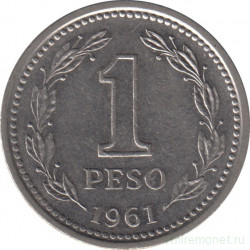 Монета. Аргентина. 1 песо 1961 год.