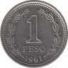Монета. Аргентина. 1 песо 1961 год. ав.