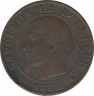 Монета. Франция. 5 сантимов 1856 год. BB. ав.
