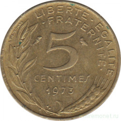 Монета. Франция. 5 сантимов 1973 год.