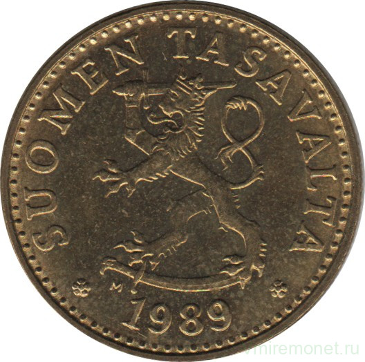 Монета. Финляндия. 20 пенни 1989 год.