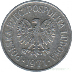 Монета. Польша. 10 грошей 1971 год.