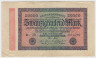 Банкнота. Германия. Веймарская республика. 20000 марок 1923 год. Водяной знак - сетка с восьмёркой. Серийный номер - 6 цифр (крупные). ав.