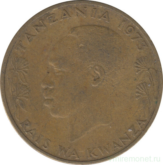 Монета. Танзания. 20 центов 1973 год.