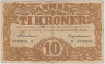 Банкнота. Дания. 10 крон 1942 год. Тип 31k. ав.
