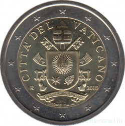 Монеты. Ватикан. Набор евро 8 монет 2018 год. 1, 2, 5, 10, 20, 50 центов, 1, 2 евро.
