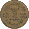 Монета. Марокко. 2 франка 1945 год. ав.
