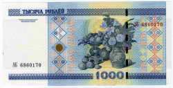 Банкнота. Беларусь. 1000 рублей 2000 (модификация 2011) год.