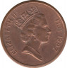 Монета. Фиджи. 1 цент 1997 год. ав.
