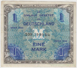 Банкнота. Германия. Третий рейх. Оккупация союзников. 1 марка 1944 год. (9 цифр). Тип 192b.