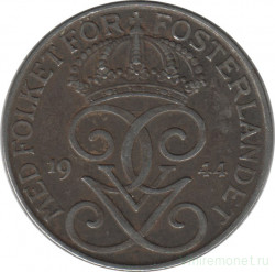 Монета. Швеция. 5 эре 1944 год.