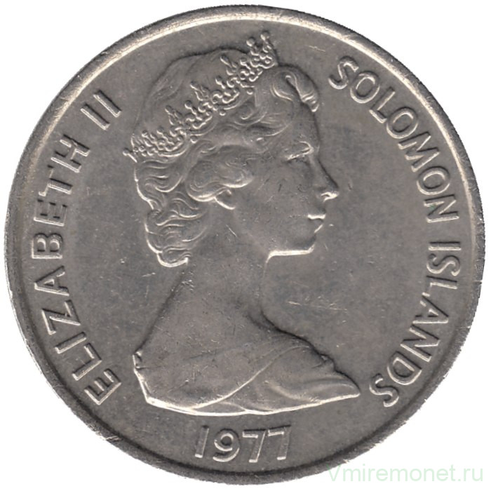 Монета. Соломоновы острова. 20 центов 1977 год.